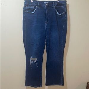 Womens Good American Kick Flare Jeans